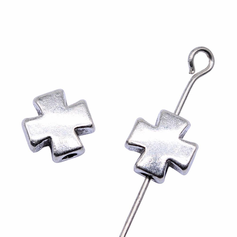 Pingentes de Contas Cruzadas Para Suprimentos de Fabricação de Joias Religiosas Espaçador de Furo Pequeno