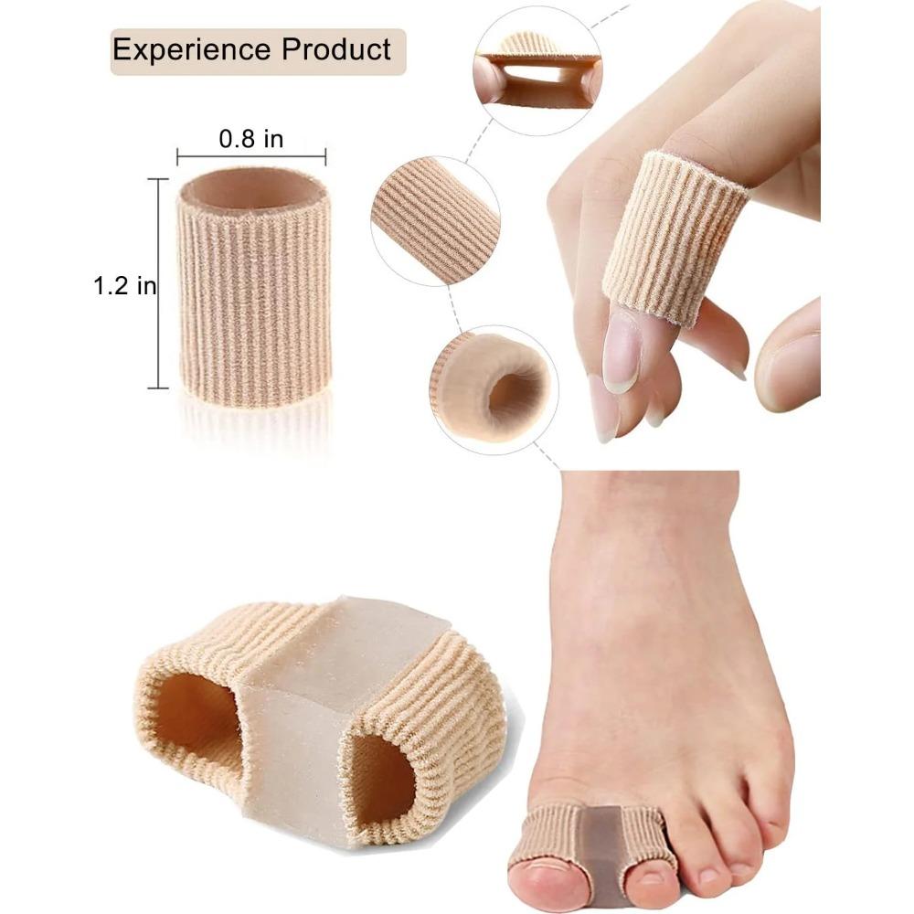 Hallux-Zehentrenner, geeignet für Männer und Frauen mit überlappenden Zehen, Gel-Zehenkorrektor, mit zwei Zehenringen (4 Stück)