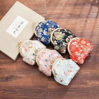 Jacquard Brocade and Wind Mouth Gold Bag, Retro Style Change Bag, Gift Creative Storage Small Bag