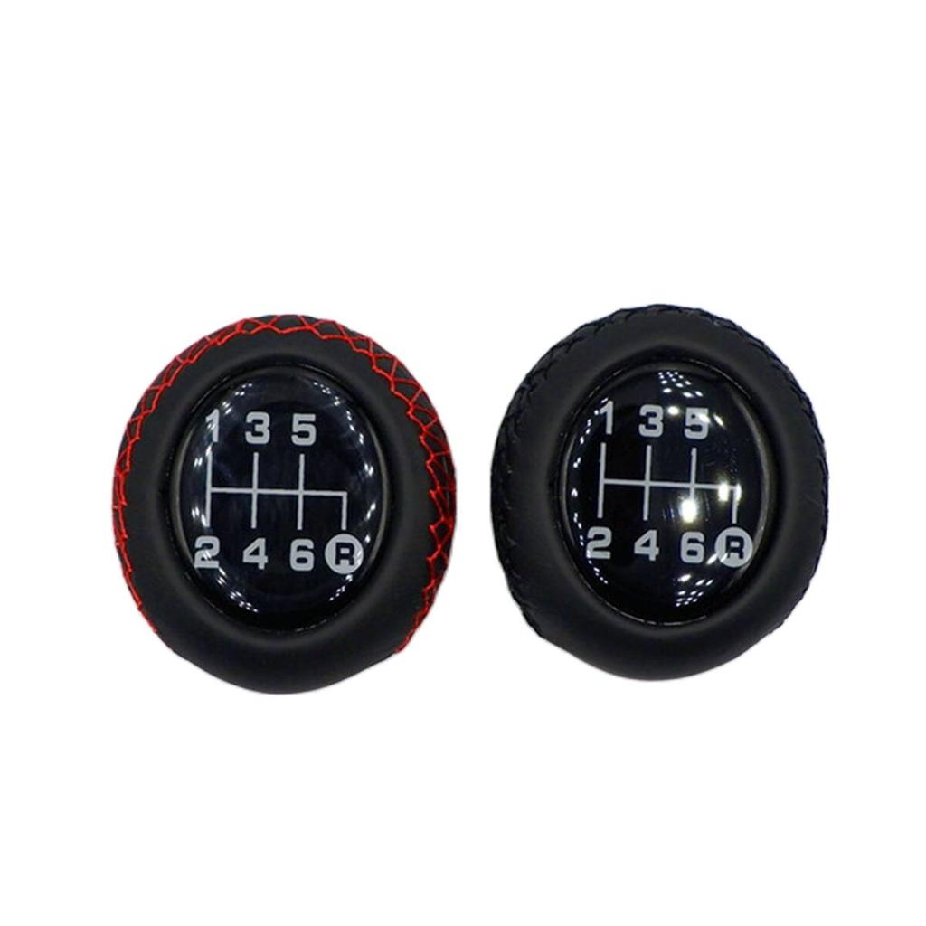 Universal Car Gear Shift Knob Gear Stick 5 / 6 Speed Manual Shifter Lever Black Red Line Stitche PU Leather