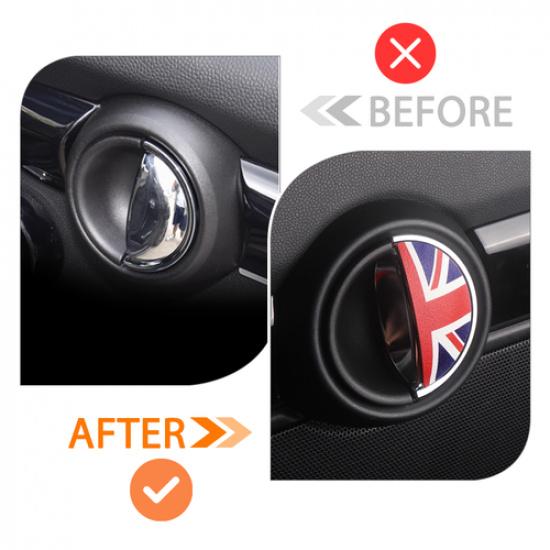 2PCS For MINI Cooper S Accessories Gray Union Jack 3D Car Door Handle Stickers