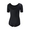 Li Ning Color Block Pullover Short Sleeve One Piece Swimsuit Women Swimwear Black ASLT060-1