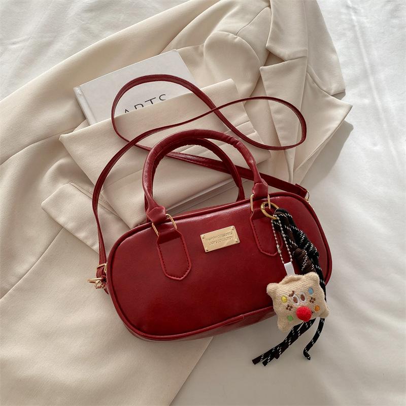 

Винтажная маленькая квадратная сумка через плечо, сумочка с подвеской для девушки, для ежедневного использования красный