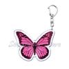 Beautiful Lavender Flower Monarch Butterfly Keychains Ring for Accessories Bag Butterflies Pendant Key Chain Jewelry Fans Gifts