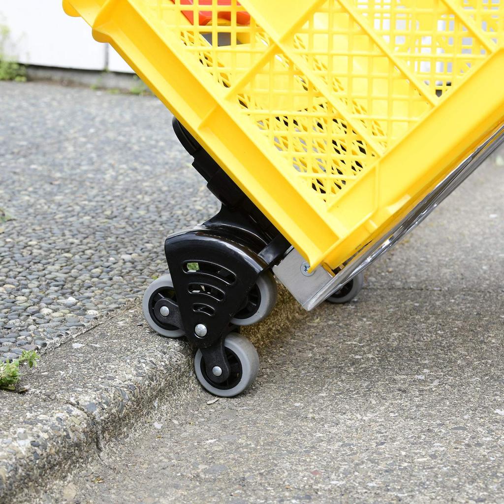 YAMAZEN GT-60BH6 Folding Carry Cart, Lightweight, Step-Resistant, 6-Wheel Type