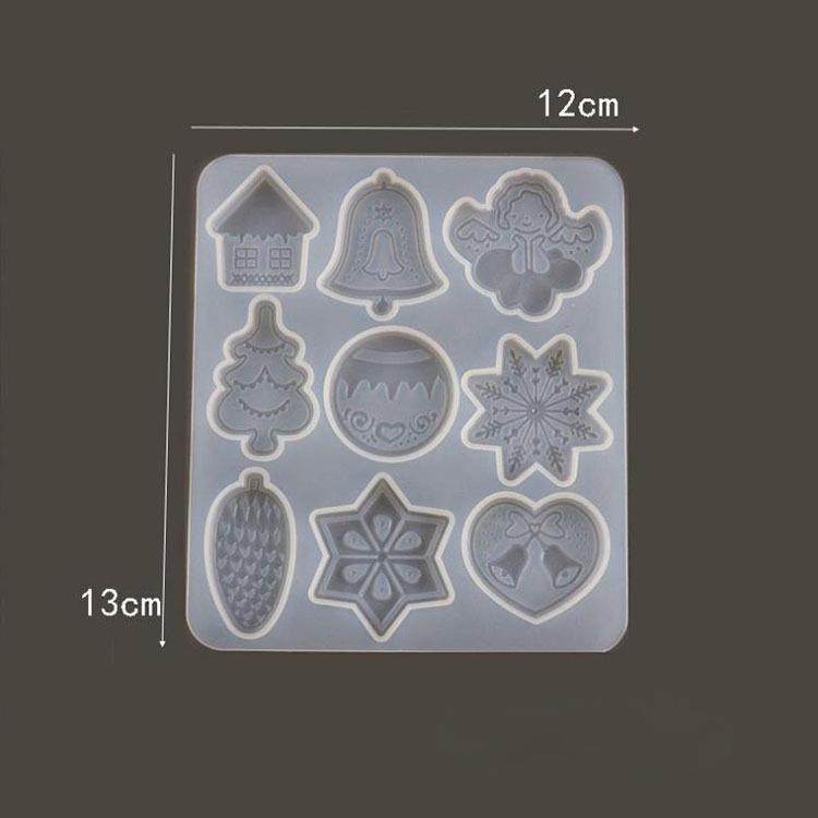 1pc New DIY Crystal Epoxy Mold Christmas Tree Snowflake Elk Pendant Keychain Listing Jewelry Silicone Mold Set  silicone molds