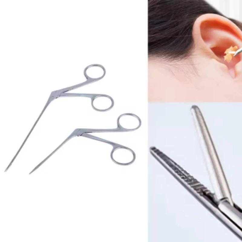 Medical Ear Wax Pick Tongs Earwax Remover Micro Alligator Crocodile Forceps Earpick Nose Operational Cleaner Clip
