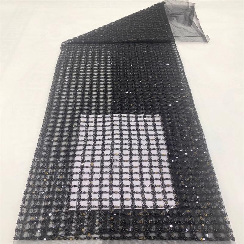 5 Yards In Stock Mesh Embroidery Beads Sequin Fabric Party Wedding Dresses Cheongsam Beaded Lace Fabric 23 Colors 100x130cm