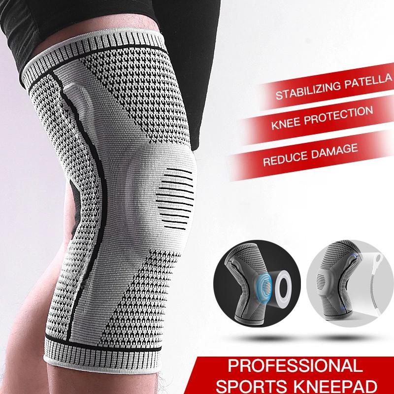 Größe M Graue Sport Gestrickte Kniebandage - Für Fitness, Basketball, Radfahren & Laufen