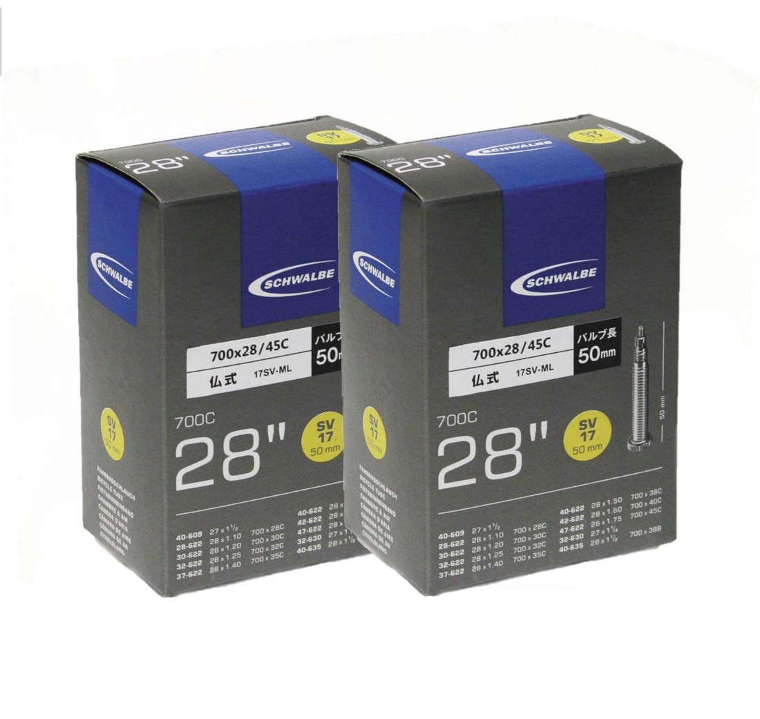 

SCHWALBE set 700 x tube Presta style 50mm valve 2-piece 28/45C 17SV-ML (fixed type)