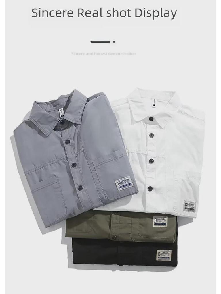 Men's Trendy Korean Hong Kong Style Loose Short-Sleeve Casual Shirt