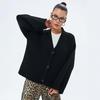 Women's Pink Thick Knit Cardigan - European & American Style