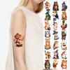 28 Stück Wasserdichte Temporäre Tattoos Kinder Süß Magischer Zauberer Katze Eule Tier Tattoo Aufkleber Kawaii Körperkunst Hand Arm Fake Tattoo
