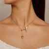 Sterling Silver Hummingbird Pendant Necklace Green Leaf Adjustable Chain 14K Gold Plated for Women Fine Jewelry