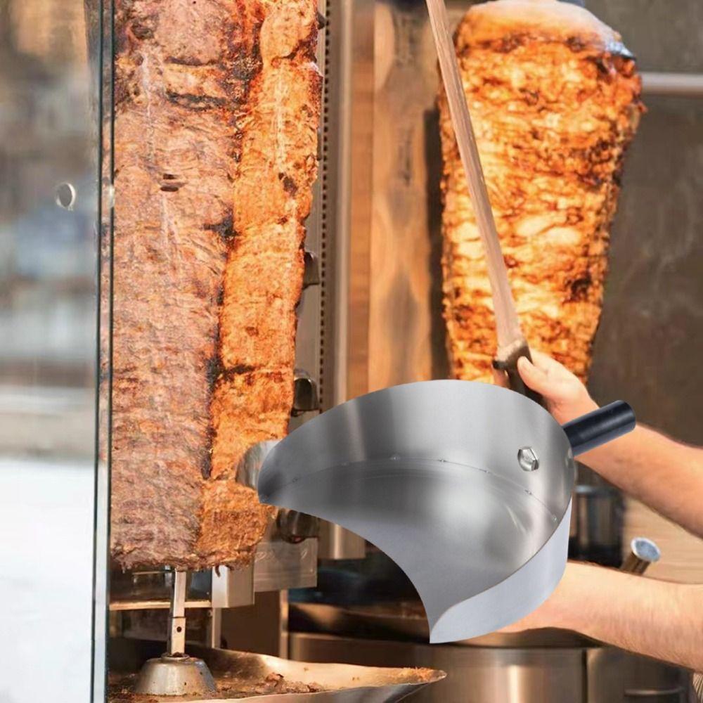 Pala Kebab Doner Forma a Mezzaluna Acciaio Inossidabile Teglia Raccogli Gocce Cattura Carne Ristorante