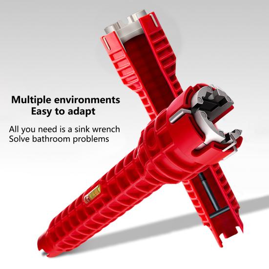 1 Set Sink Wrench Heat Resistant Adjustable Faucet Plumbing Pipe Wrench Home Supply