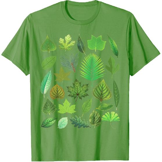 Types of Tree Leaves Biology Nature Educational T-Shirt