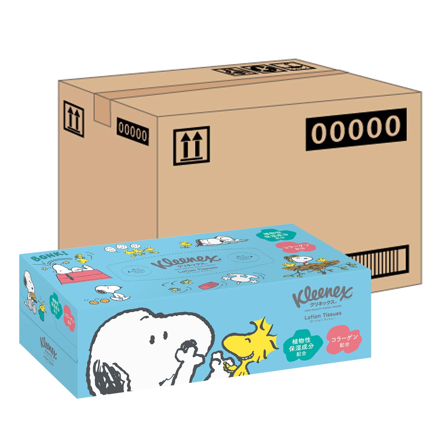 Kleenex Snoopy Moisturizing 360 sheets 10 boxes Tissues, (180 pairs), (case) белый