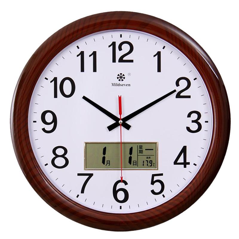 

Часы, Календарь для гостиной, Большие настенные круглые часы, Бесшумные электронные кварцевые часы, Настенные часы