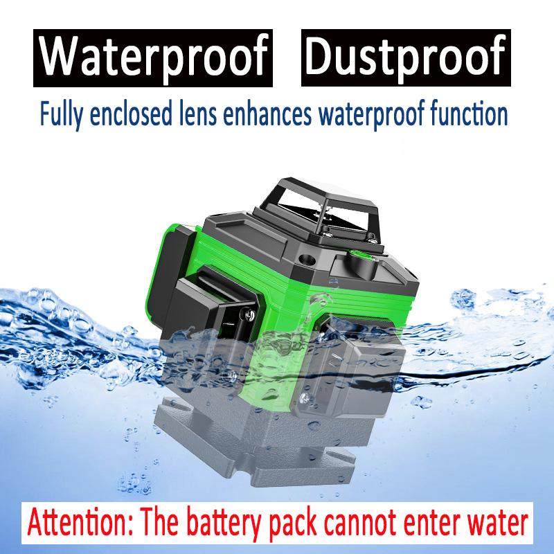360Degree Crosshair Self Tuning Explosion-Proof Waterproof Green Light 8-Line Infrared Laser Level Vertical Line Horizontal Line
