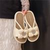 2025Comfortable Linen  Soft and Lightweight Cotton Slippers Cute Bowknot Flat Slipper Couples Slides Home Shoes for
