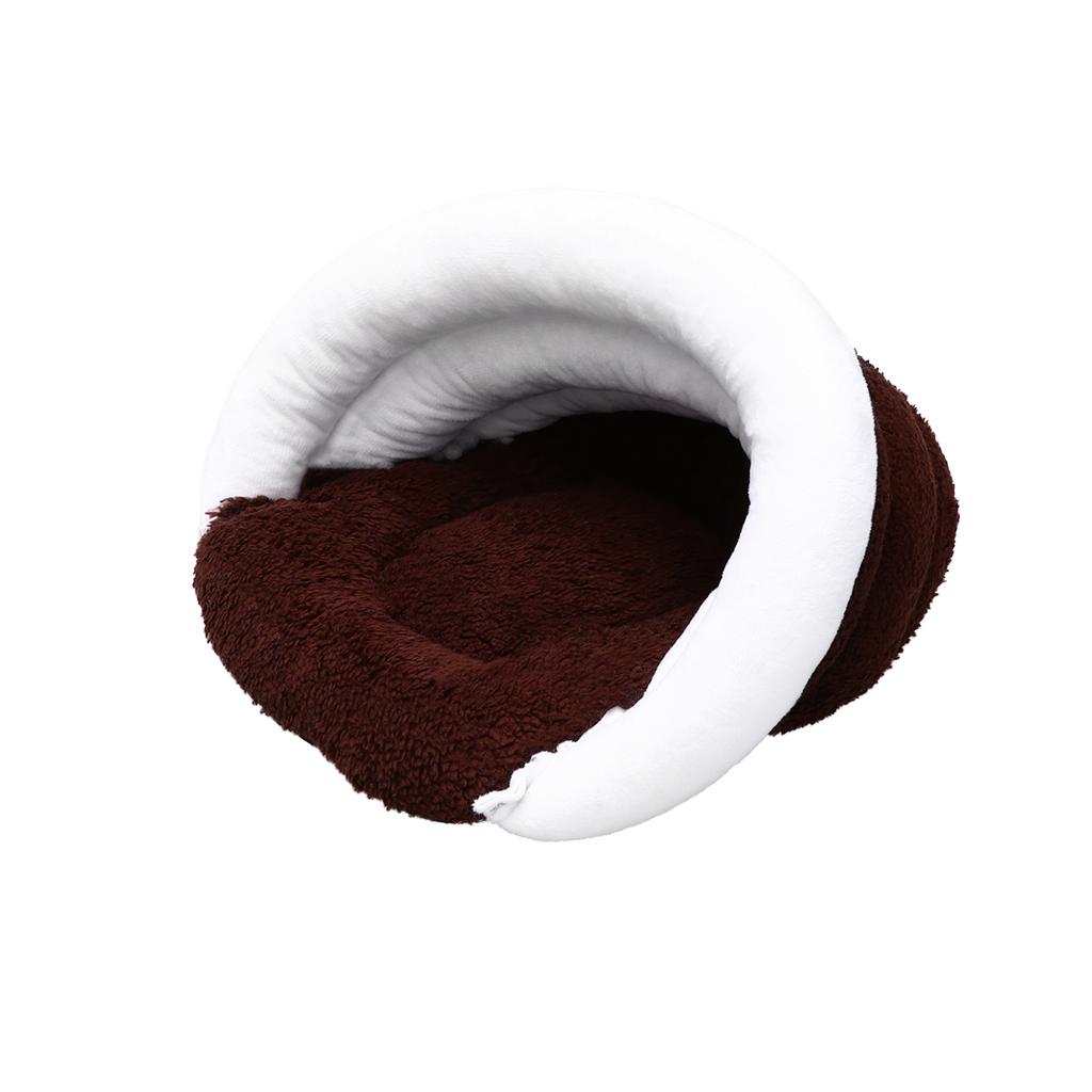 Adorable Sleep Pad Winter Warm Pet Nest Bed Pet Supplies Creative Cat Sleeping Nest (Beige, Size S, Without Ear Style)