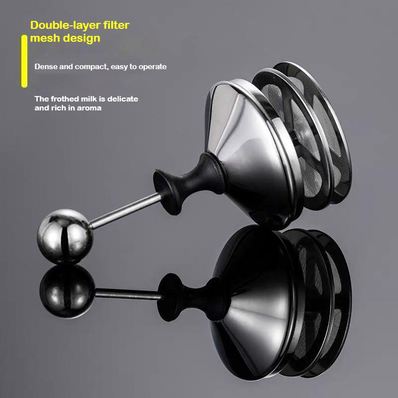 Japanese Stainless Steel Manual Milk Frother Coffee Cup Milk Foam Beater Pot Home Use Coffee Making Tools Set for Cappuccino