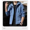 Men's Hooded Windbreaker Jacket Lightweight  Zipper Pockets Casual Outdoor Coat