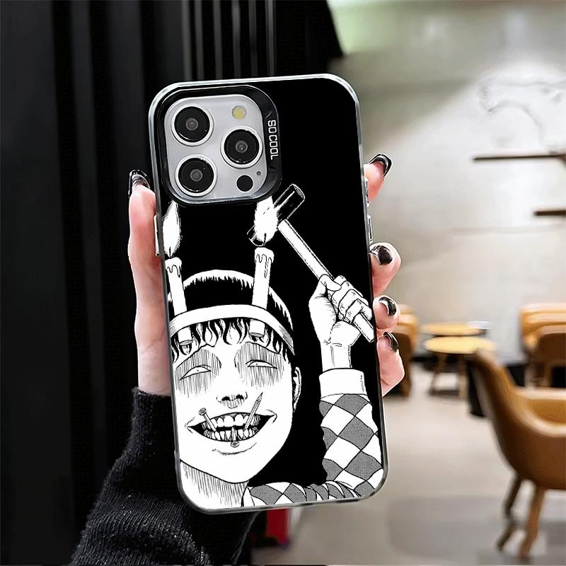 Japanese Horror Anime Soft Phone Case for iPhone 15 16 17 Pro Max 17Air 16E 14 Plus 13 12 Mini Shockproof Cover Back Shell