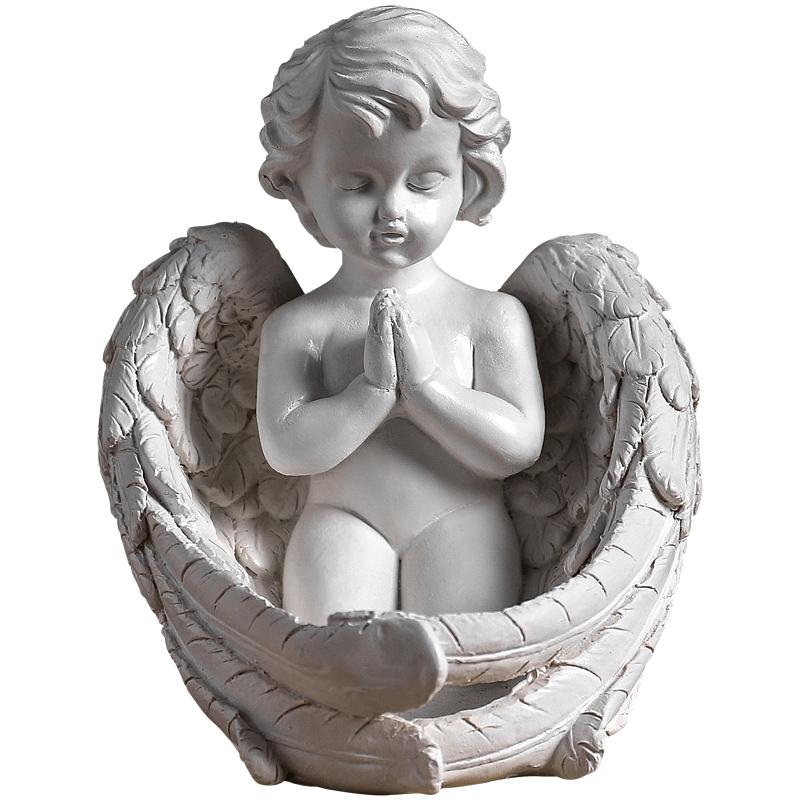 Nordic Vintage Fairy Angel Resin Candle Stand with Storage Bowl Handmade Stylish Decor for Living Spaces Weddings Hotels