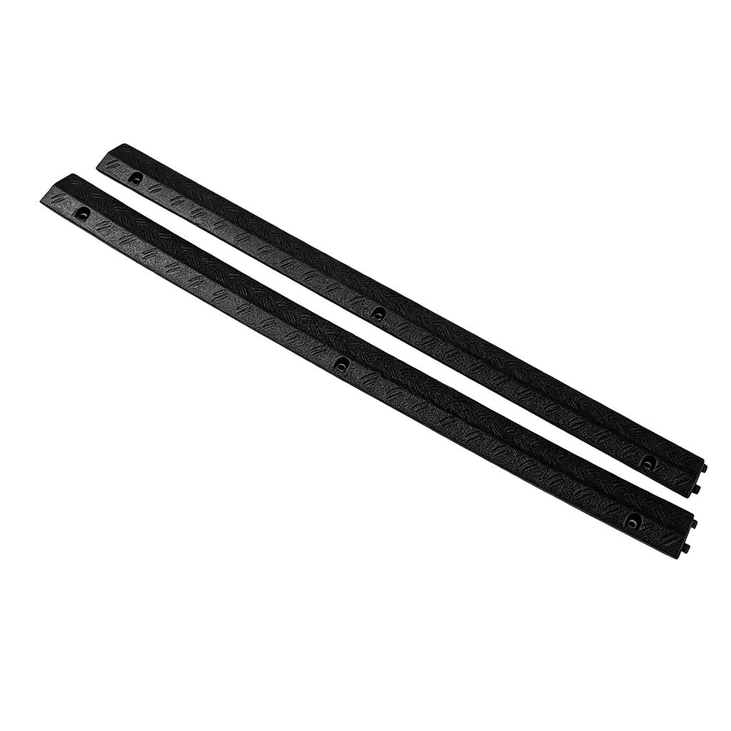 2pcs Heavy Duty Cable Protector Non Slip Safety Modular Interlocking Cable Protector Ramp Black