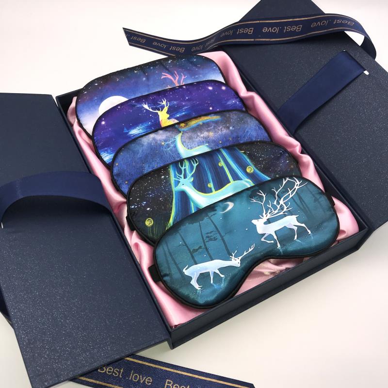 Fashion OEM Private Label Custom Cute Silk Cotton Travel Eyecover Eye Mask for Sleeping