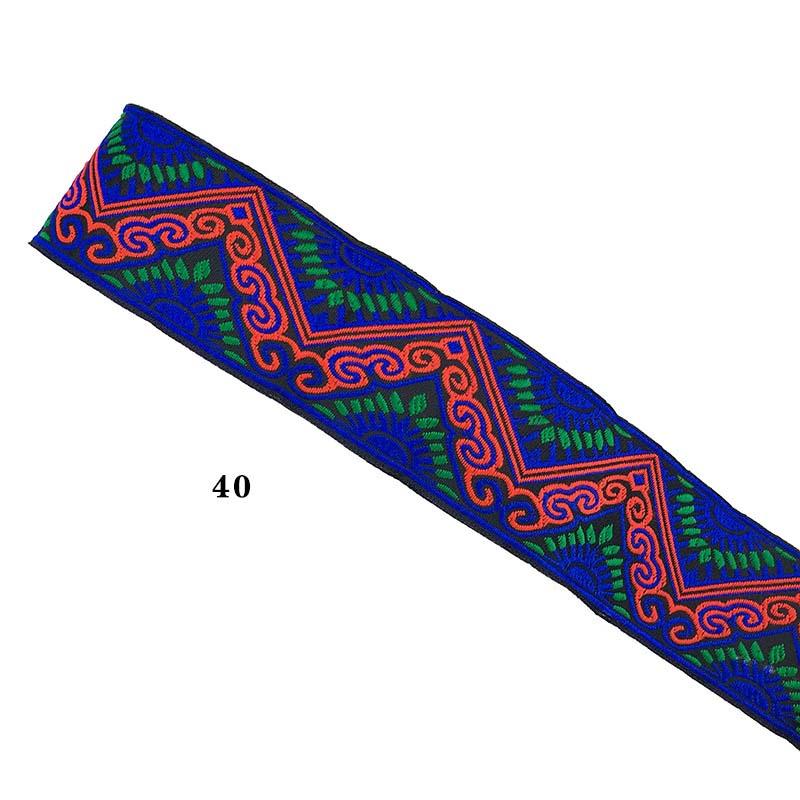 Cinta de Pasamanería Bordada Jacquard de Encaje Étnico para Adorno de Borde de Cuello de Vestimenta de Ropa Nacional Tradicional de Bricolaje de 5 cm