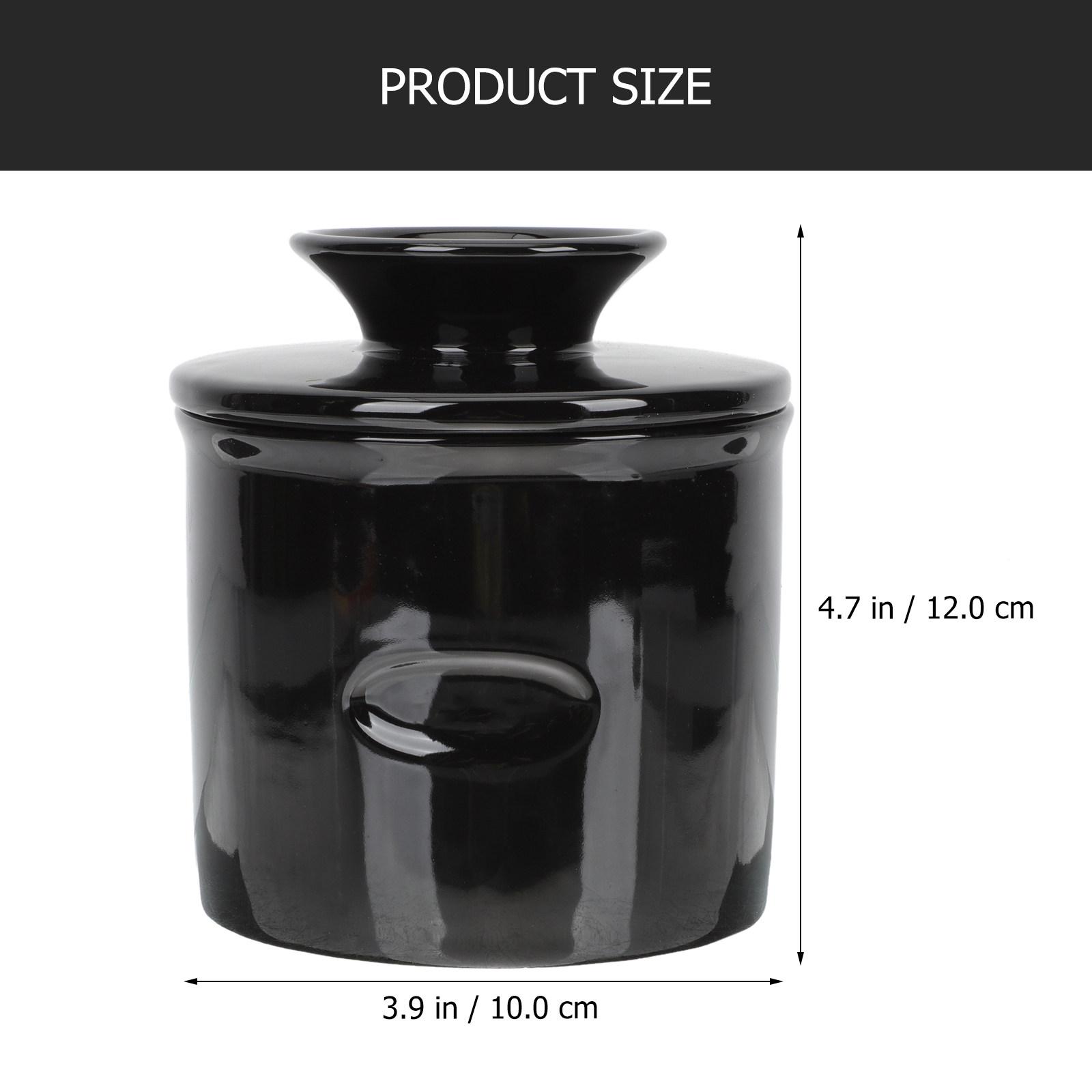 

Ceramic Butter Keeper with Lid Cup Design and Safe Materials Elegant Addition to Your Kitchen for Butter Cheese Desserts чёрный