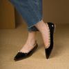 The 2025 new rivet pointed toe shallow flat shoe is a fashionable and comfortable single shoe for women to wear on one foot