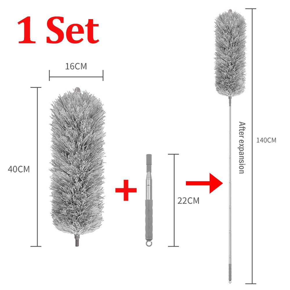Telescopic Cleaning Duster Brush 2.8/2.5/1.4m Extended Long Crevice Spider Web Microfiber Brushes Bendable Dust Cleaning Tools