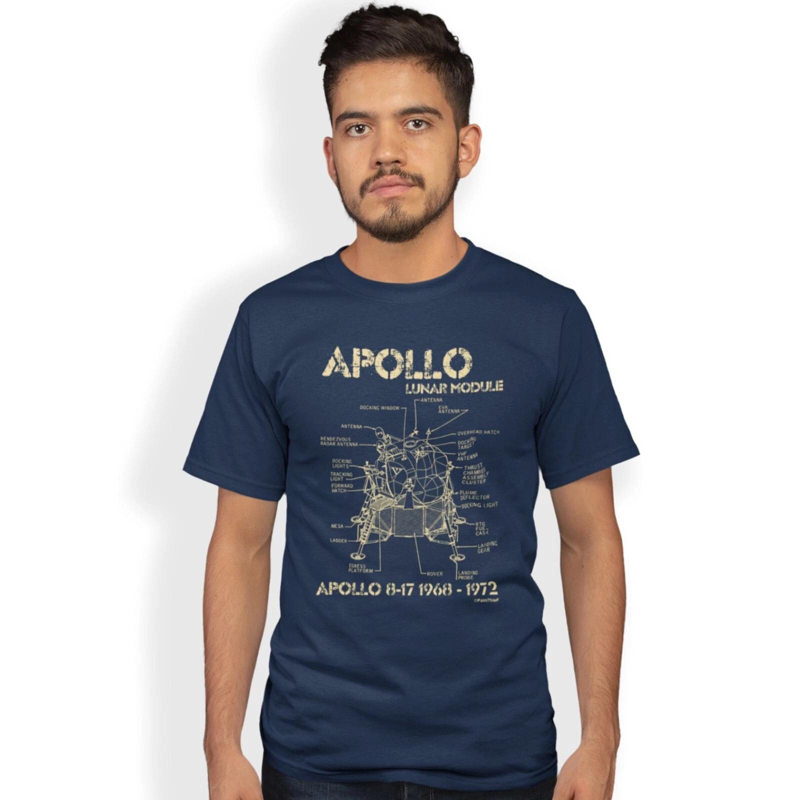 Apollo Lunar Module T-Shirt Moon Landing 1969 - 1972 Blueprint Birthday Gift XL