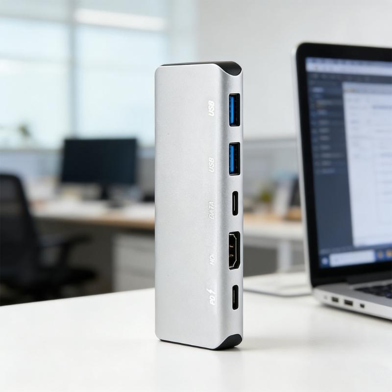 Multiports USB C Adapters 100W Fast Charging HDTV Output Metal Shell For Computer Accessories