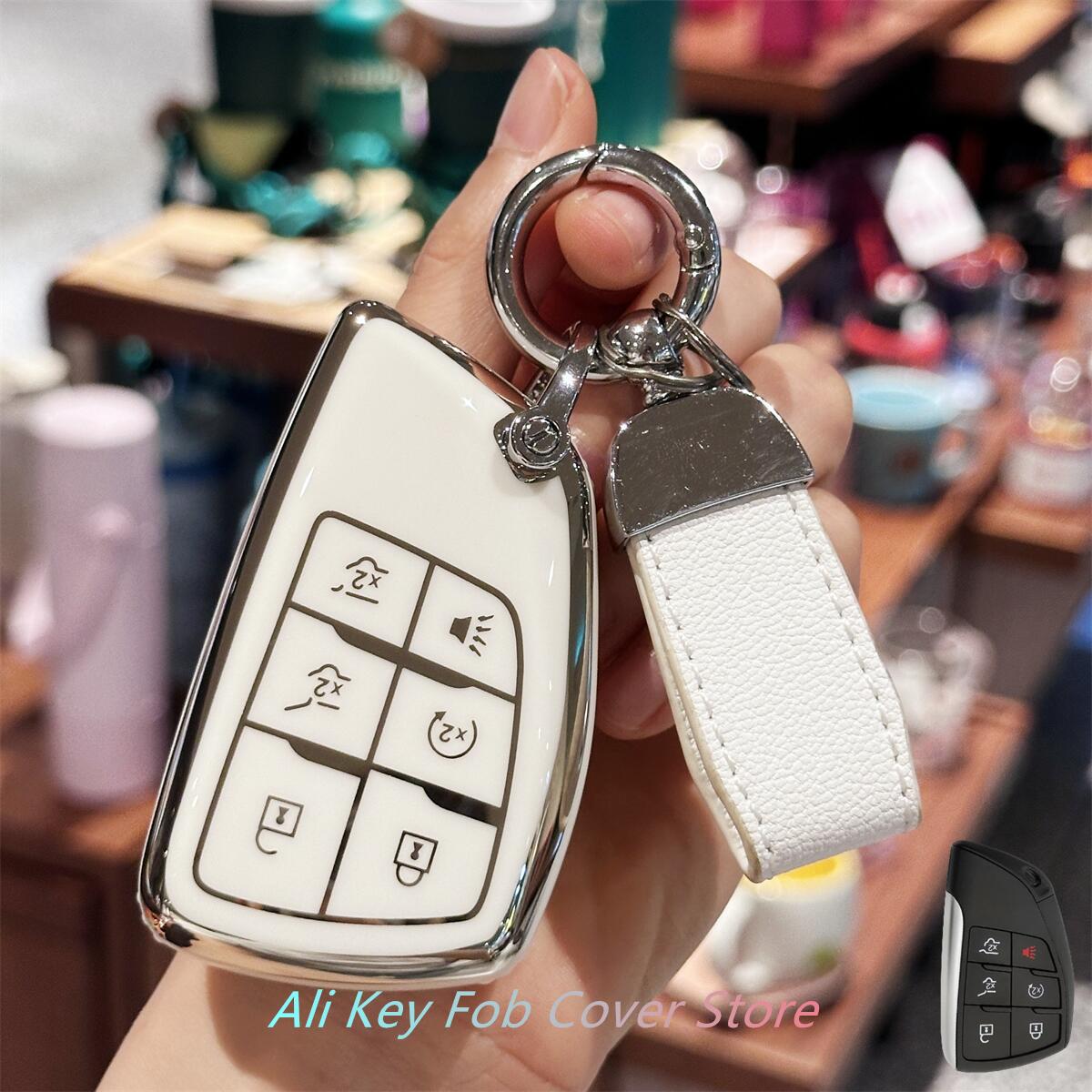 

Чехол для ключа с брелоком для ключей автомобиля для 2021 2022 GMC Yukon Chevy Chevrolet Suburban Tahoe GM Buick