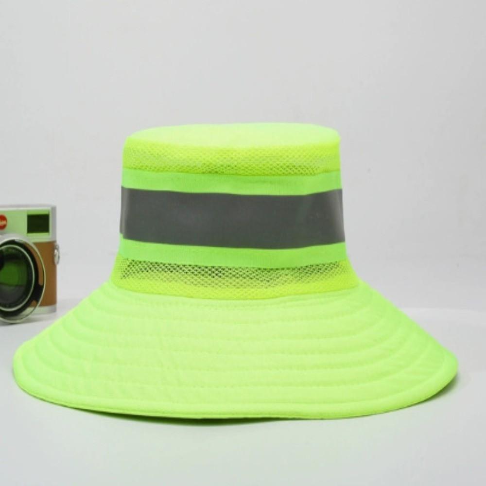 Adjustable Design Reflective Sun Hat Large Brim Fluorescent Safety Hat  Outdoor Sports