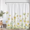 Butterfly Floral Shower Curtain Green Leaves Flowers Dragonfly Watercolour Plants Bath Curtains Polyester Fabric Bathroom Decor