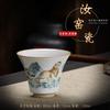 Tea Cup Ceramic Tasting Cup Hand-painted Ru Kiln Crackle Glaze Nurturable Pu'er Large Kung Fu Single Cup Retro Household Master