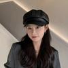 Женская восьмиугольная кепка из искусственной кожи с утиным языком, корейская версия Tide, весенне-осенняя шляпа в стиле ретро в британском стиле, женский дикий берет