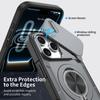 Case for 17 16 15 14 13 12 Pro Max Sliding Window Magnetic Attraction 2-in-1 Rotating Bracket Armor Protective Cover Plain
