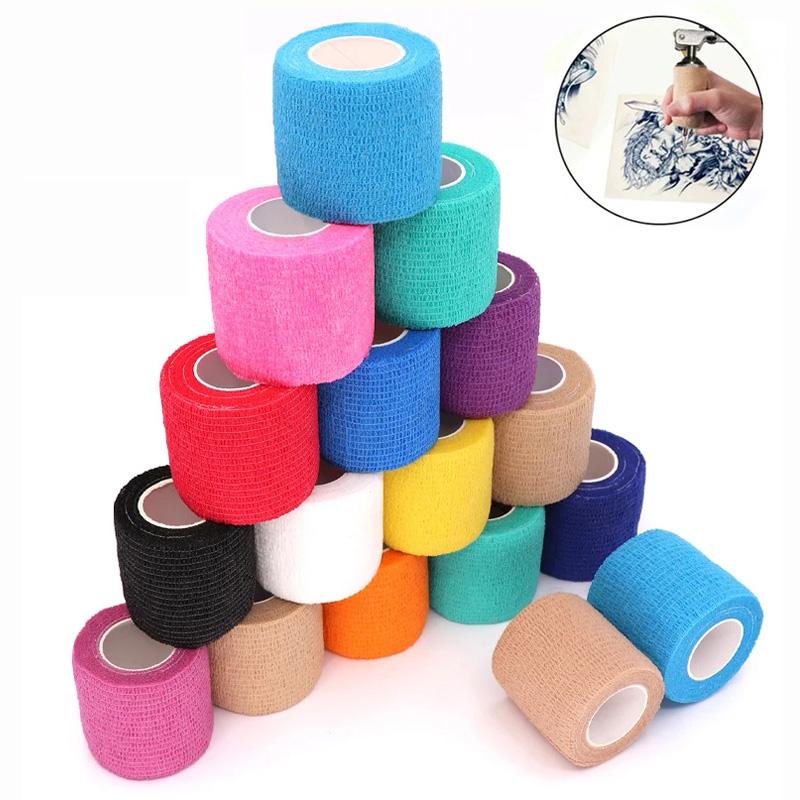 10 Rolls Athletic Wrap Tape Self Adhesive Elastic Bandage Sports Protector Knee Finger Wrist Pet Shoulder Tattoo Accessories
