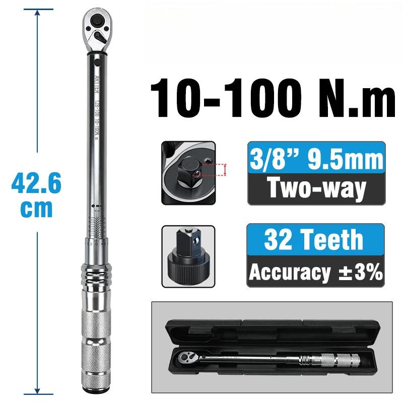 0.5-350N.m Accuracy 3% Portable Car Bike Repair Hand Tools Spanner Two-way Ratchet Key Square Drive Torque Wrench
