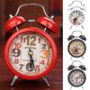 Classic Vintage Silent Metal LED Night Light Twin Bell Alarm Clock Ticking Retro Tableclock