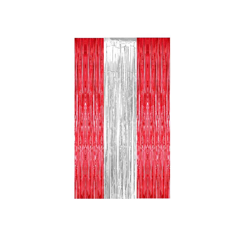 Color-Block Tinsel Curtain 1x2m - Festive Background for Christmas, Halloween, and Birthdays