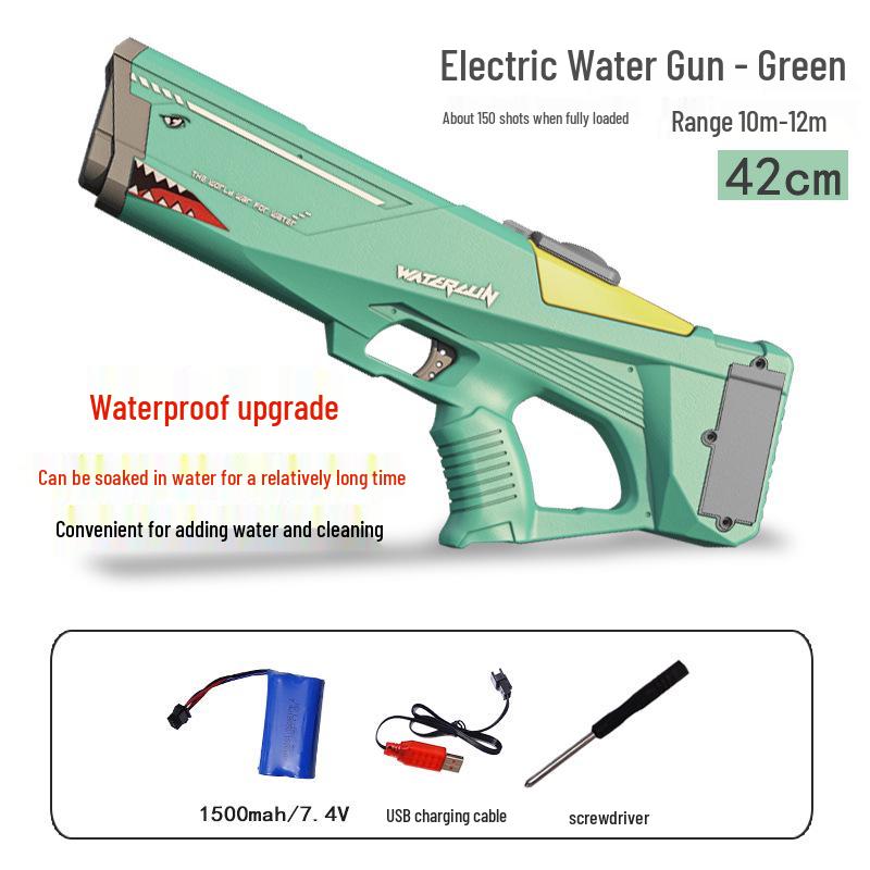 

Детский водонепроницаемый электрический водяной пистолет-акула большой вместимости - Полностью автоматическая летняя игрушка