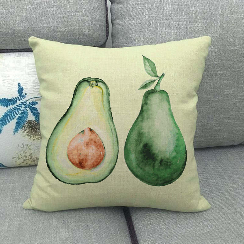 Cartoon Fruit And Vegetable Series Digital Printing Short Plush Pillow Covers For Car Sofa Office Cushion Cover Home Goods
